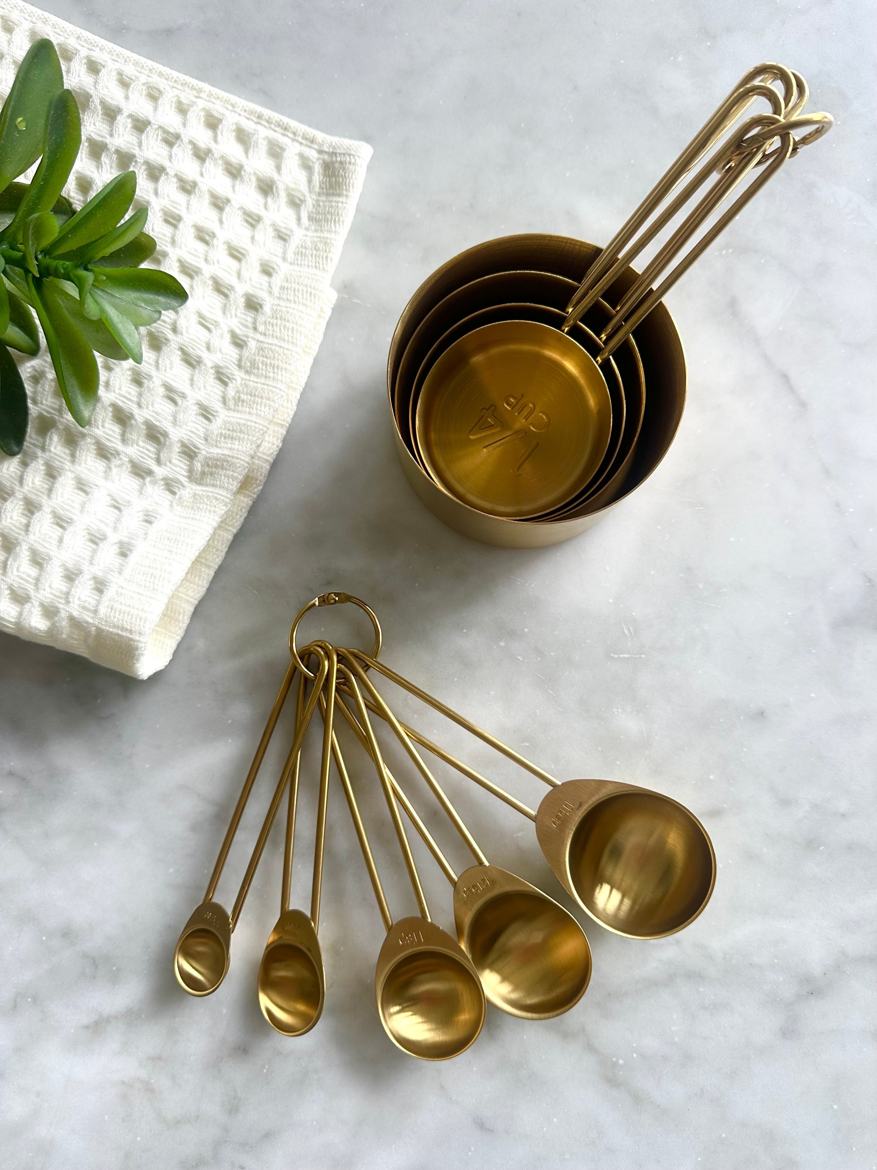 Gold Measuring Cups & Spoons Set